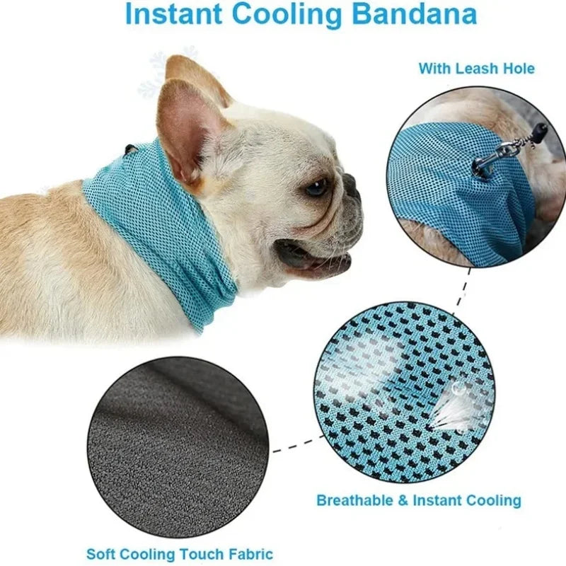 Instant Cooling Dog Bandana with Leash Hole