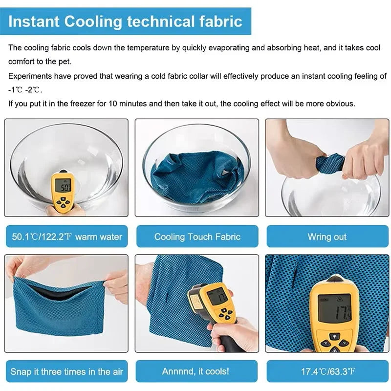 Instant Cooling Dog Bandana with Leash Hole