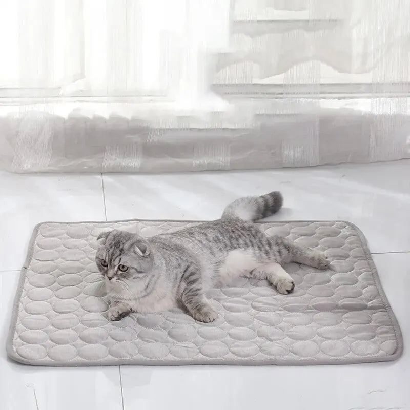 Summer Ice Silk Cat Cooling Blanket & Sofa Pad