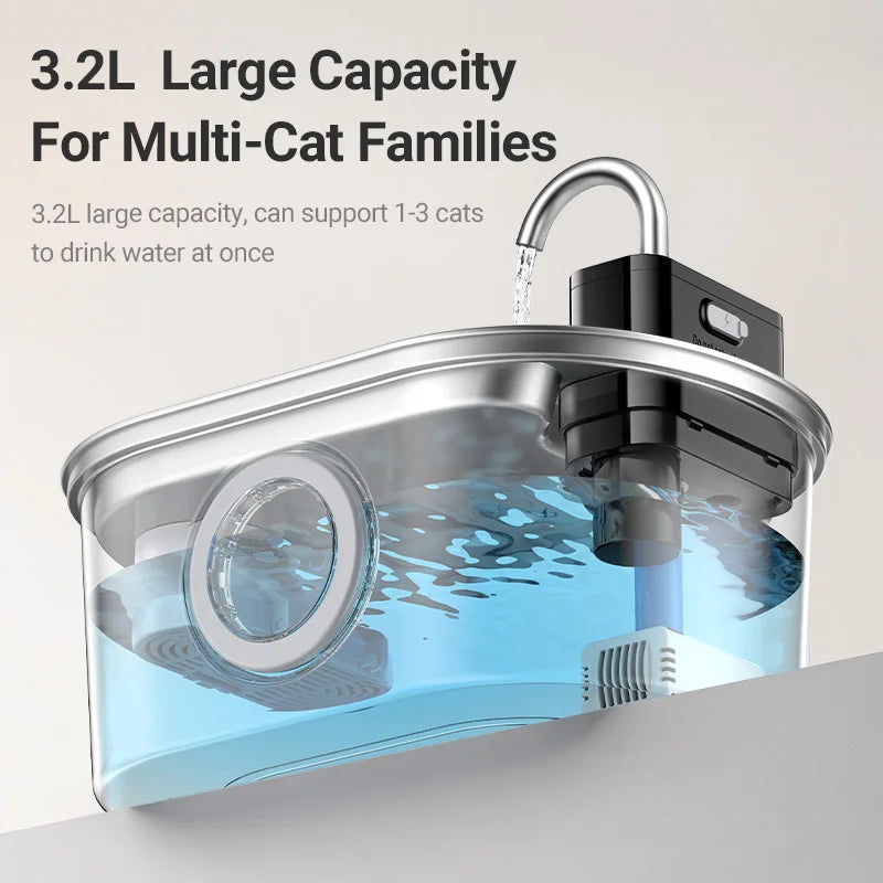 Wireless Smart Sensor Cat Water Fountain (3.2L)