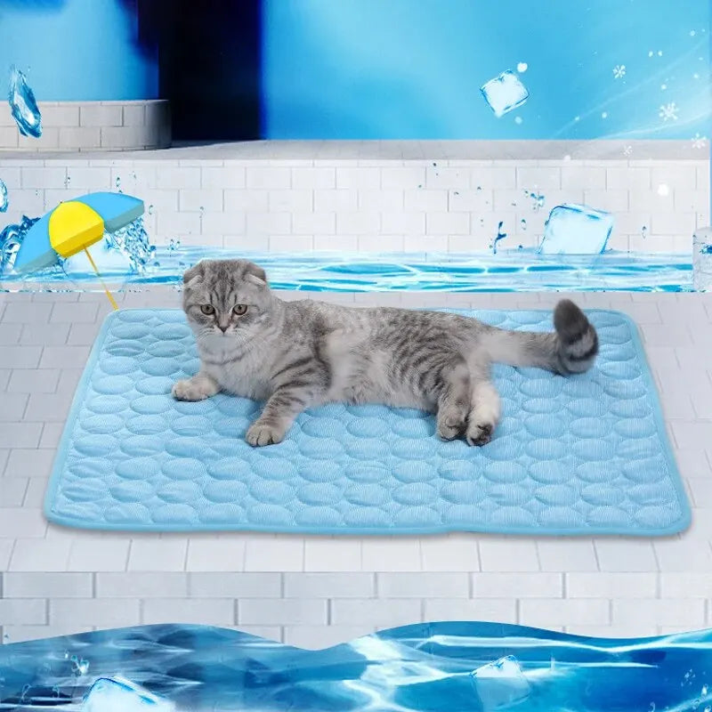 Summer Ice Silk Cat Cooling Blanket & Sofa Pad