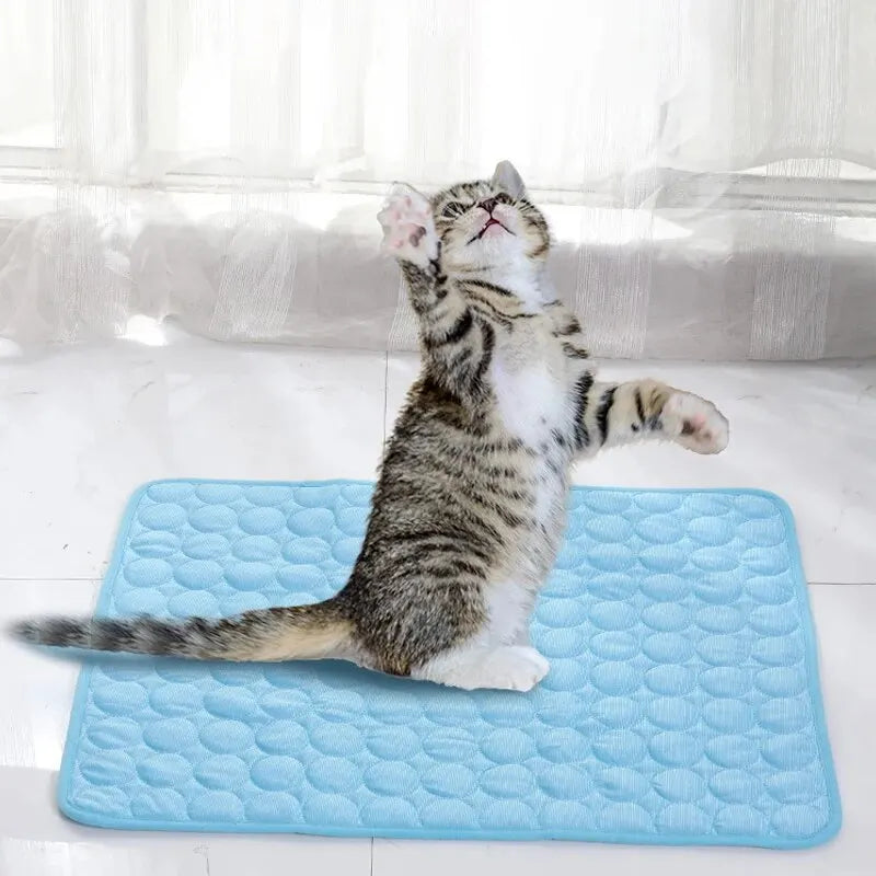 Summer Ice Silk Cat Cooling Blanket & Sofa Pad